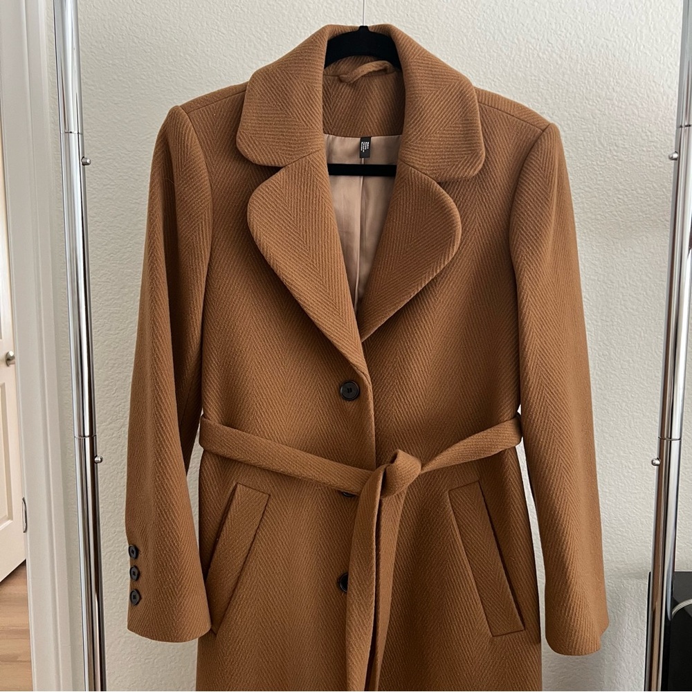 & Other Stories Wool Camel Coat Size 2 - Picture 6 of 9